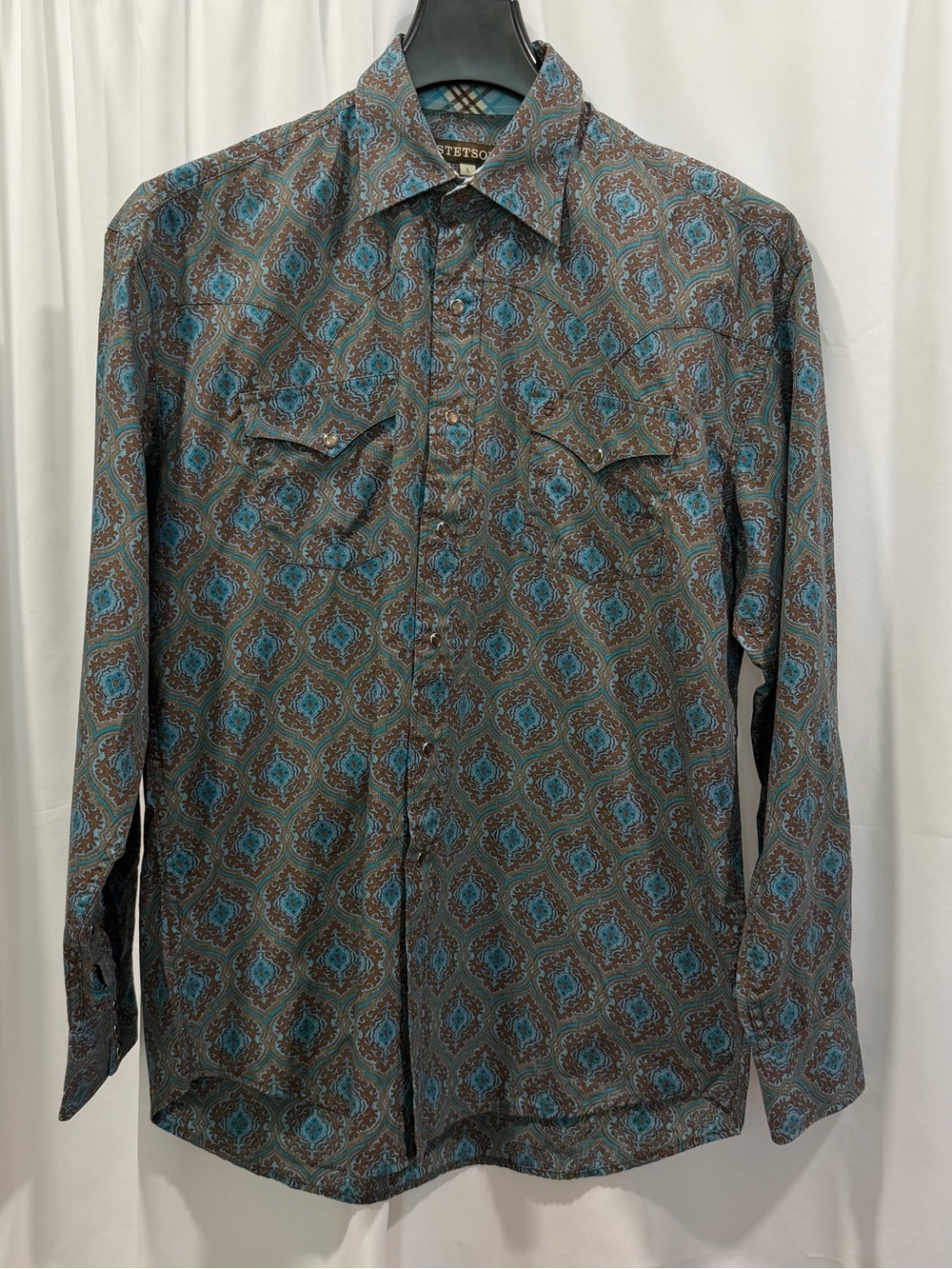 Stetson Paisley Pearl Snap Western Shirt Men’s Large